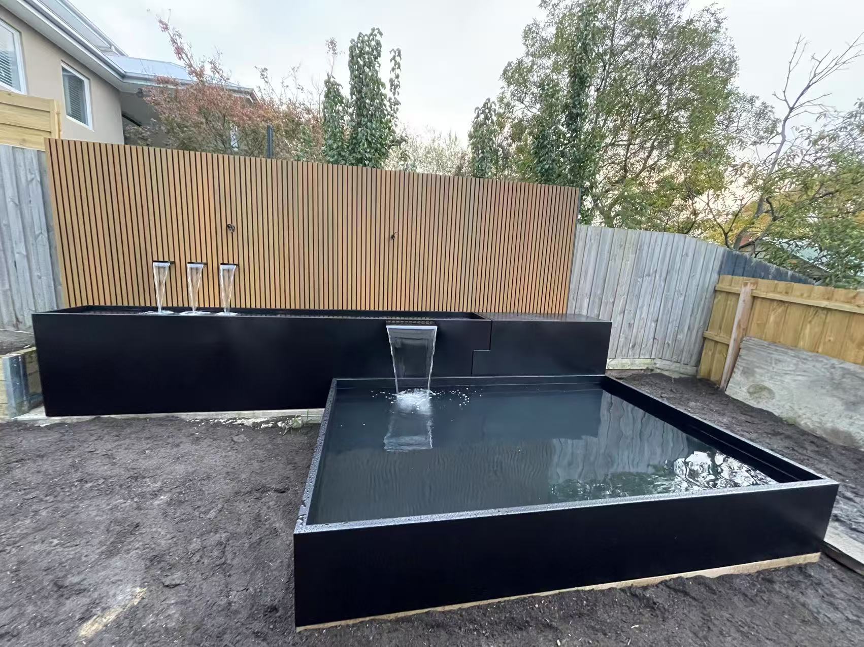 Custom Stainless Steel Landscape Water Feature