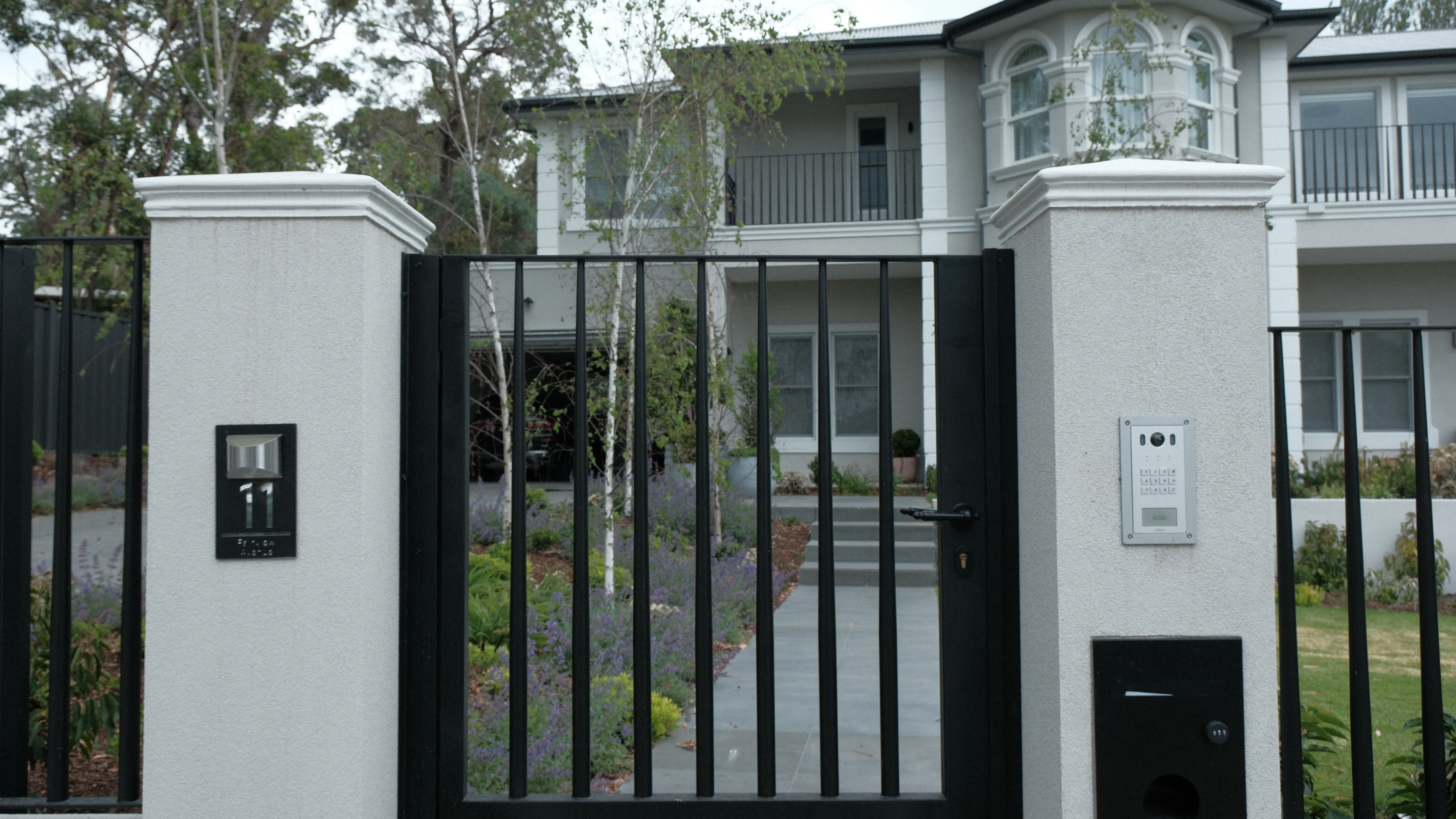 Gradient wrought iron door