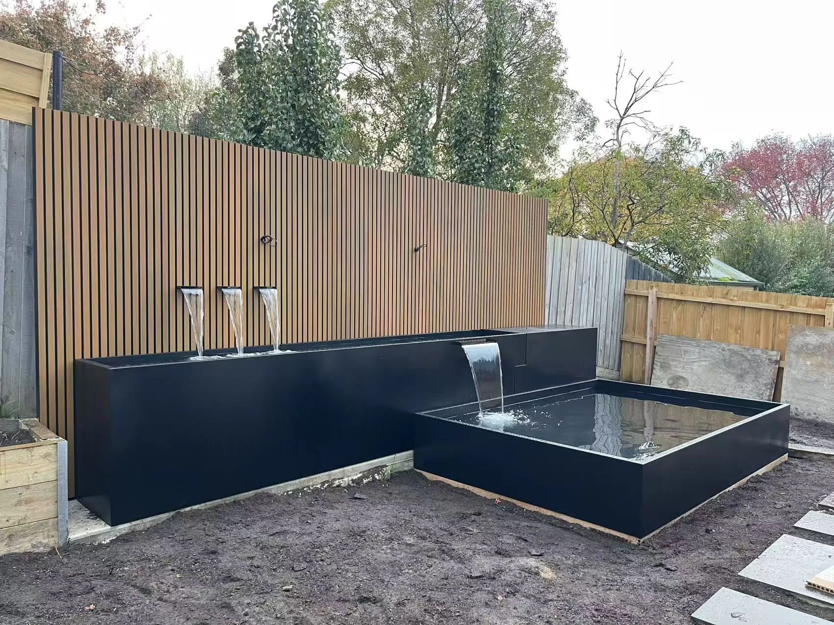 Custom Stainless Steel Landscape Water Feature